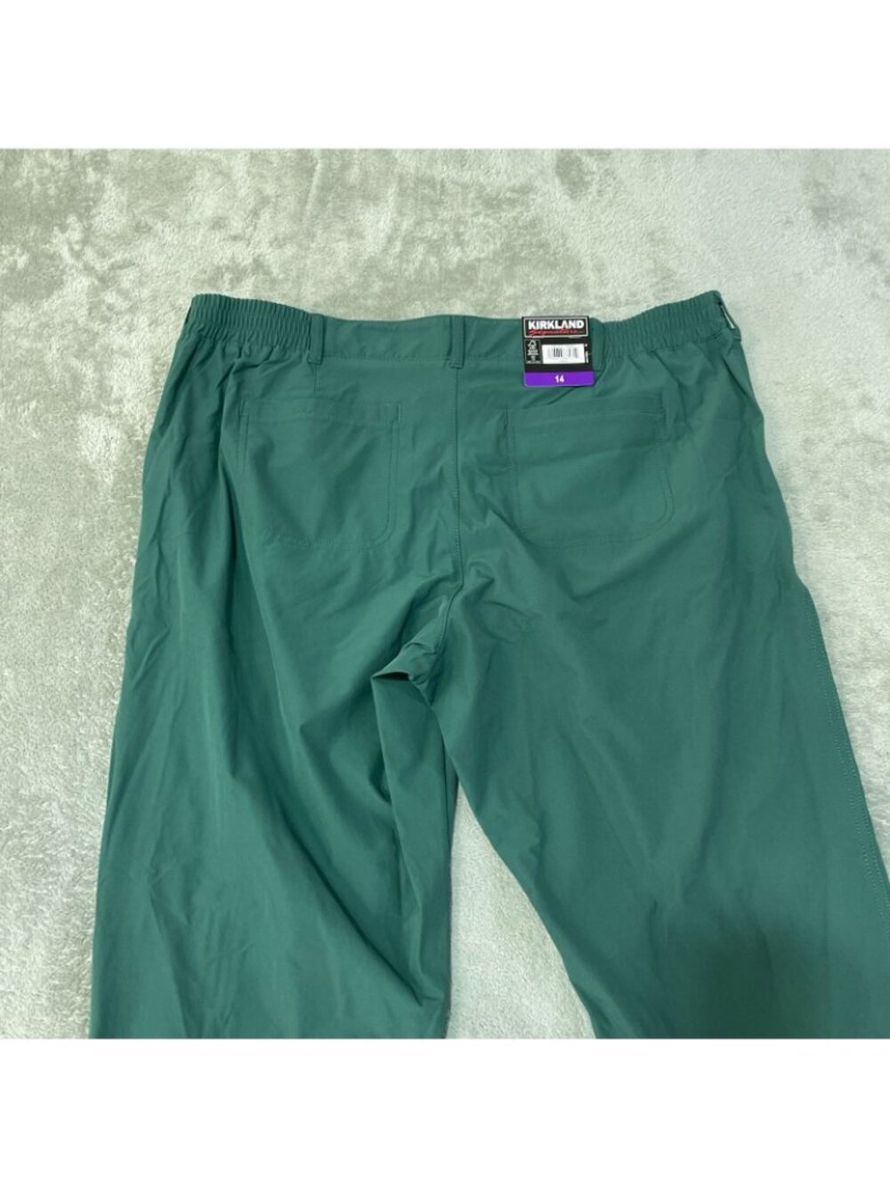 NWT Kirkland Signature Women's 14 Green Travel Pants Cargo zip M1227 - Picture 11 of 12